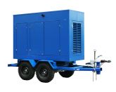 ТСС ЭД-64-Т400-2РПМ15 в погодозащитном кожухе на прицепе с АВР